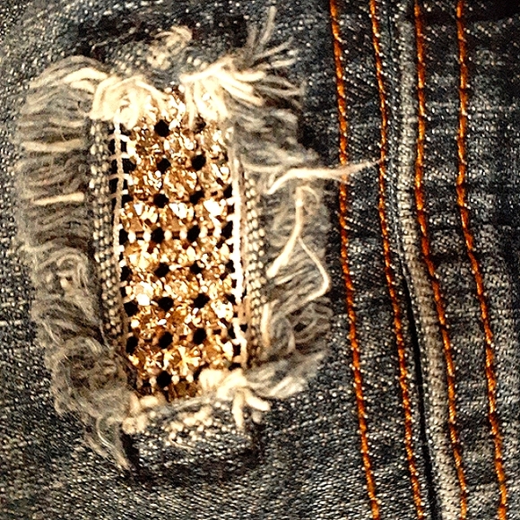 Jean jacket w/removable Fur collar Medium Blue - Picture 2 of 6